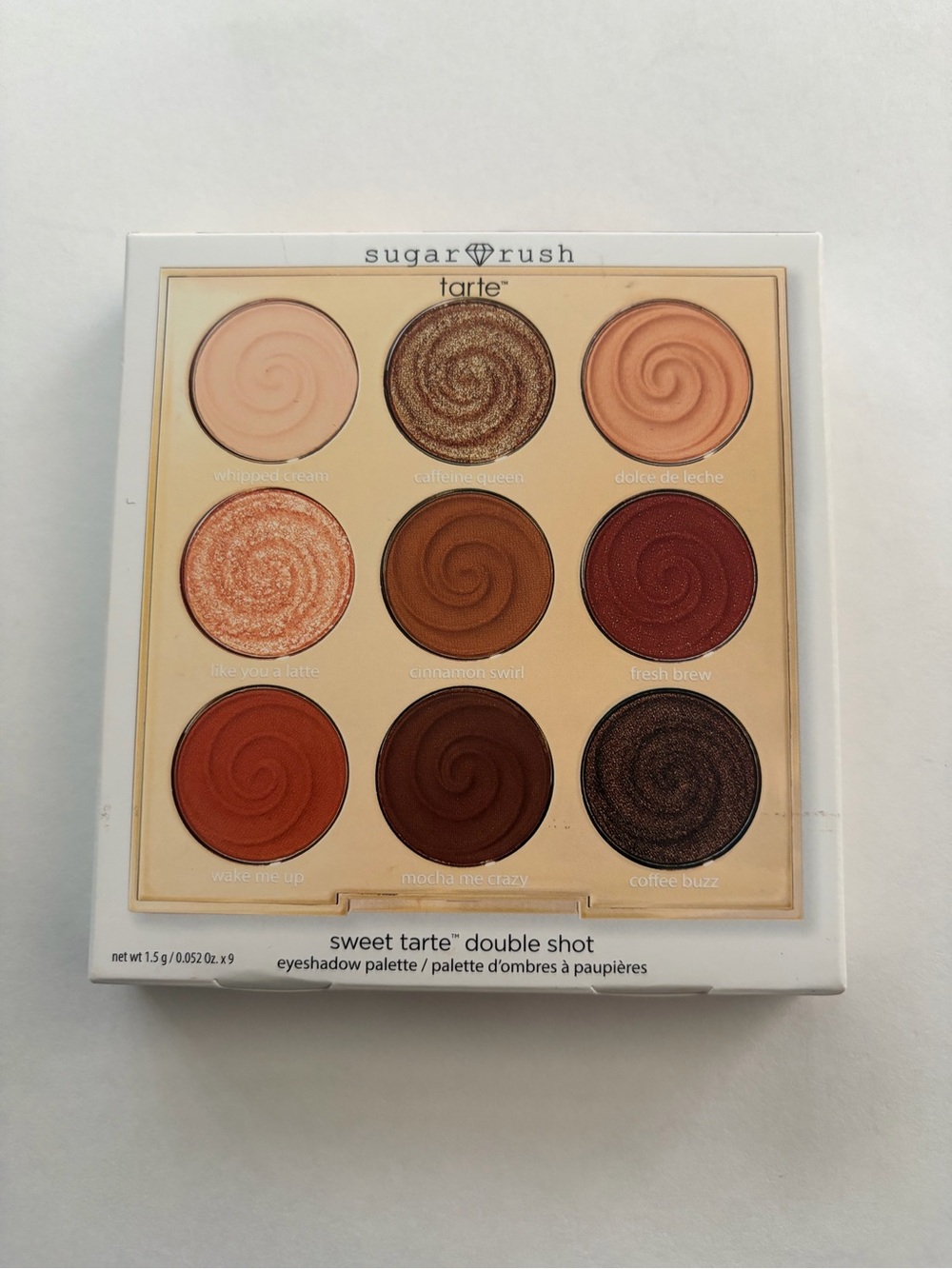 tarte Sugar Rush DoubleShot eyeshadow palette Beautiful coffee colors New in box